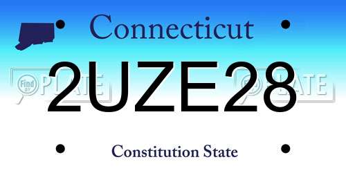 2UZE28 Connecticut License Plate