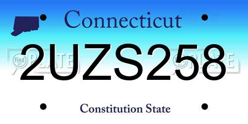 2UZS258 Connecticut License Plate