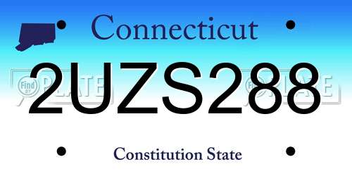 2UZS288 Connecticut License Plate