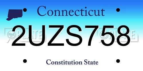 2UZS758 Connecticut License Plate