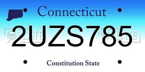 2UZS785 Connecticut License Plate