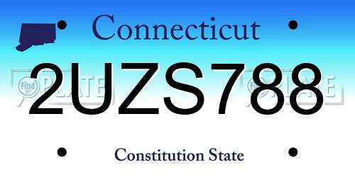 2UZS788 Connecticut License Plate