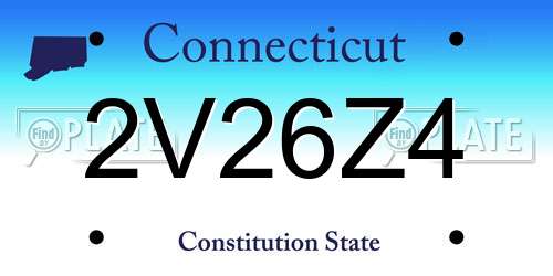 2V26Z4 Connecticut License Plate