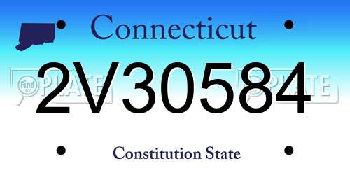 2V30584 Connecticut License Plate