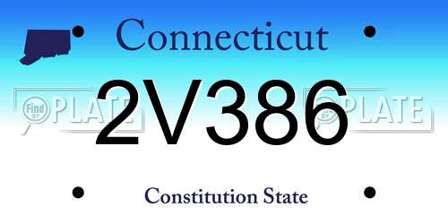 2V386 Connecticut License Plate