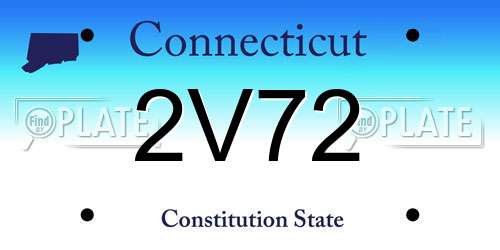 2V72 Connecticut License Plate
