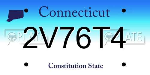 2V76T4 Connecticut License Plate