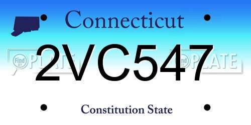 2VC547 Connecticut License Plate