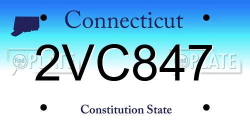 2VC847 Connecticut License Plate