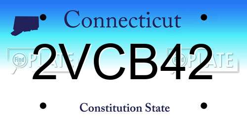 2VCB42 Connecticut License Plate