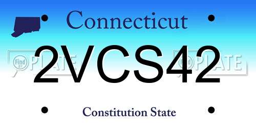 2VCS42 Connecticut License Plate