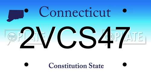 2VCS47 Connecticut License Plate