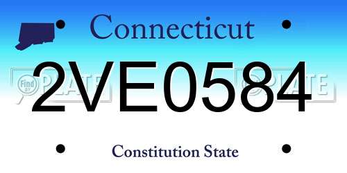2VE0584 Connecticut License Plate