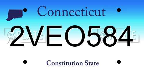 2VEO584 Connecticut License Plate