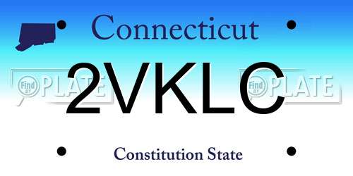 2VKLC Connecticut License Plate