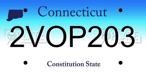 2VOP203 Connecticut License Plate
