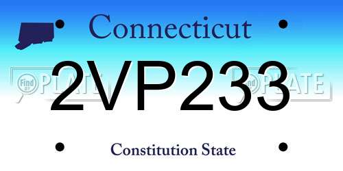 2VP233 Connecticut License Plate