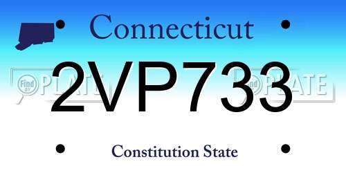 2VP733 Connecticut License Plate