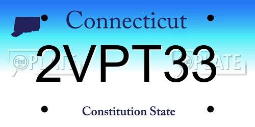 2VPT33 Connecticut License Plate