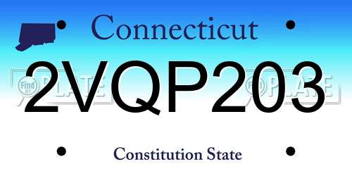 2VQP203 Connecticut License Plate