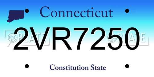 2VR7250 Connecticut License Plate