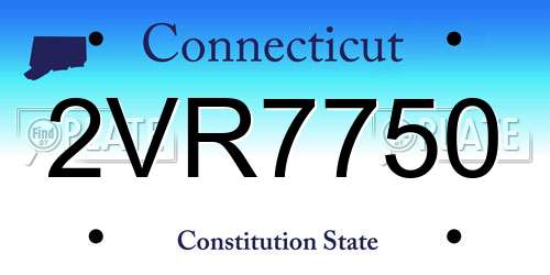 2VR7750 Connecticut License Plate