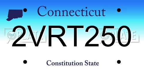 2VRT250 Connecticut License Plate