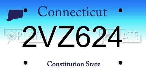 2VZ624 Connecticut License Plate
