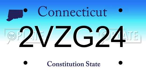 2VZG24 Connecticut License Plate