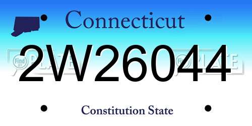 2W26044 Connecticut License Plate