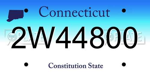 2W44800 Connecticut License Plate