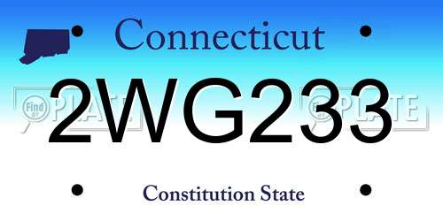 2WG233 Connecticut License Plate
