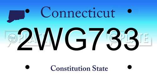 2WG733 Connecticut License Plate