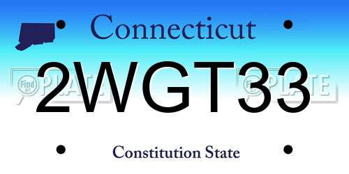 2WGT33 Connecticut License Plate