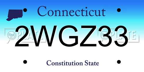 2WGZ33 Connecticut License Plate