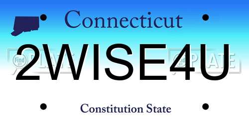 2WISE4U Connecticut License Plate