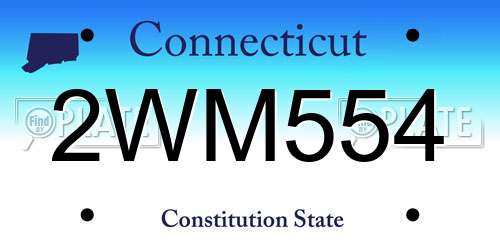 2WM554 Connecticut License Plate