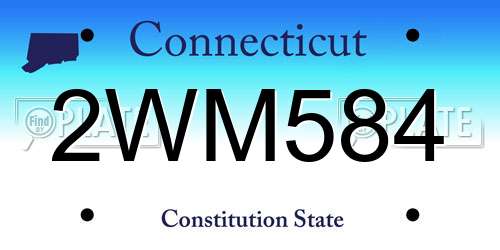 2WM584 Connecticut License Plate