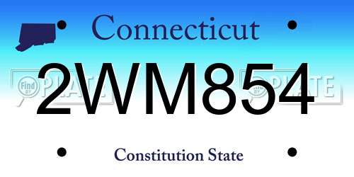 2WM854 Connecticut License Plate