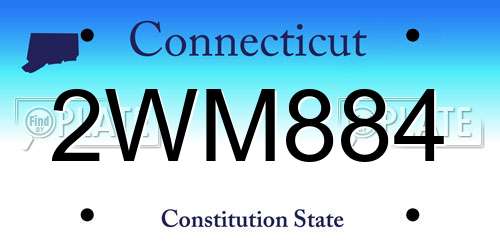 2WM884 Connecticut License Plate