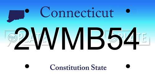 2WMB54 Connecticut License Plate