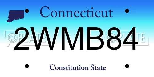 2WMB84 Connecticut License Plate