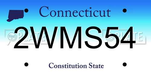 2WMS54 Connecticut License Plate