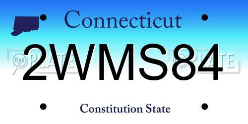 2WMS84 Connecticut License Plate