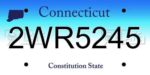 2WR5245 Connecticut License Plate
