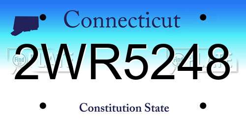 2WR5248 Connecticut License Plate