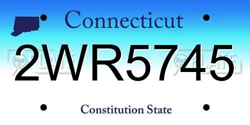 2WR5745 Connecticut License Plate