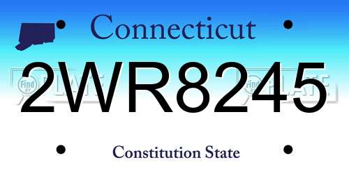 2WR8245 Connecticut License Plate
