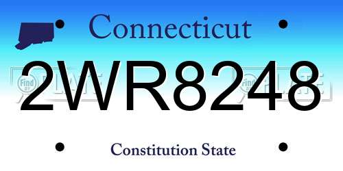 2WR8248 Connecticut License Plate
