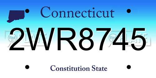 2WR8745 Connecticut License Plate